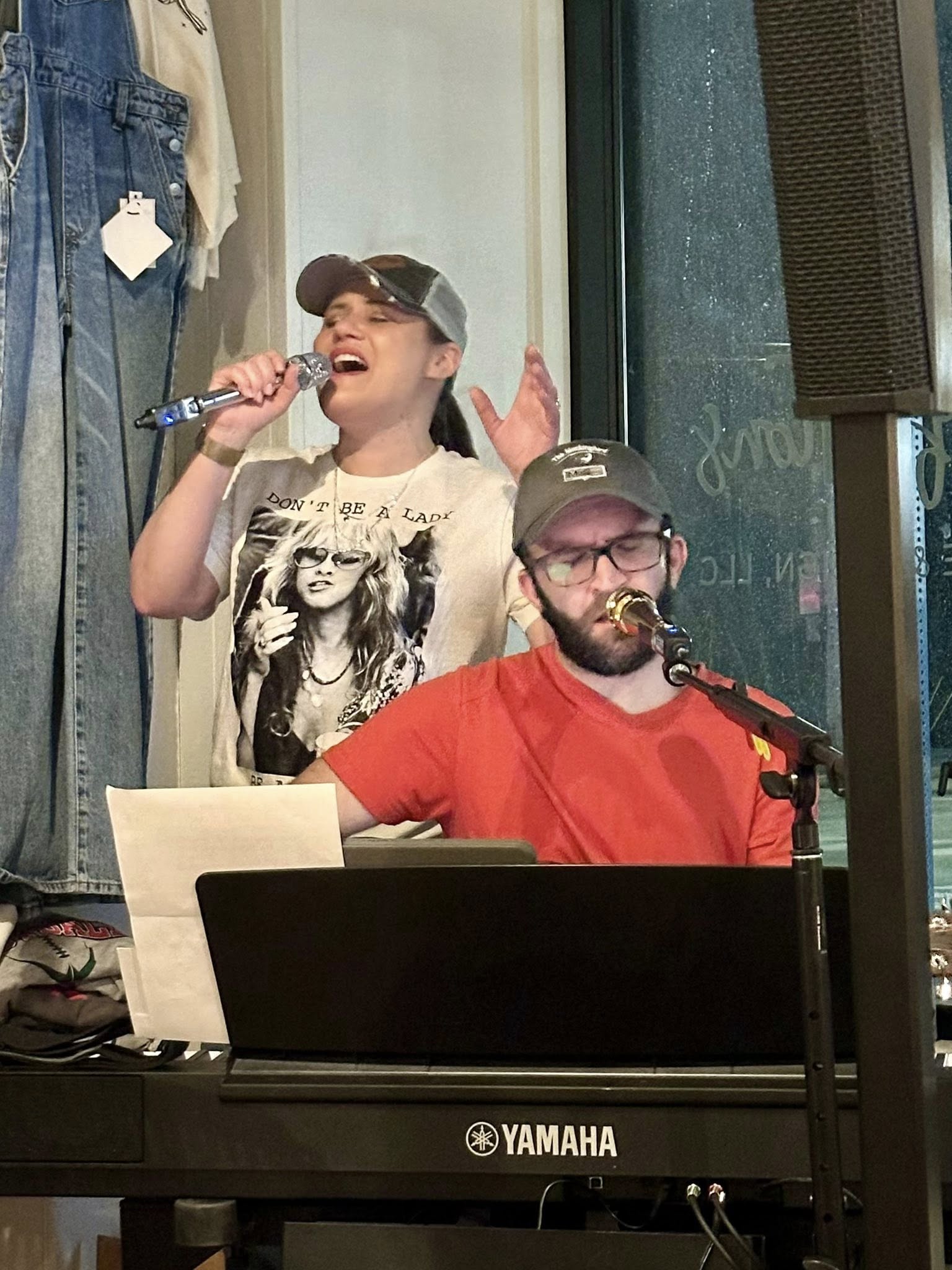 A Change Of Plans performing a live acoustic set with vocals and keys.